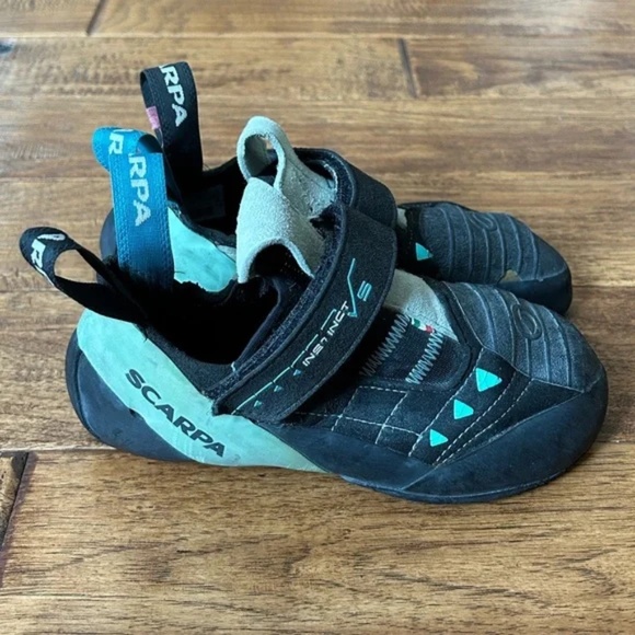 Scarpa Instinct VS Rock Climbing Shoes Black Aqua Size 38.5 / Womens 7 1/3 - Picture 12 of 12